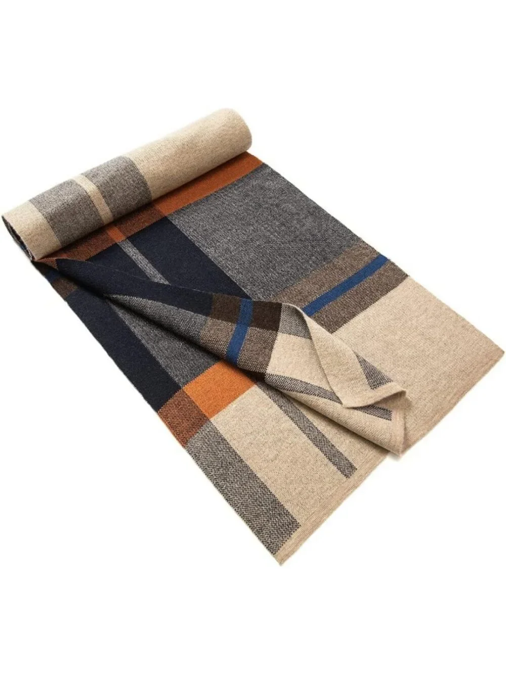 Cozy Merino Wool Tartan Scarf for Men | Thick Plaid Winter Neckwear & Gift Box